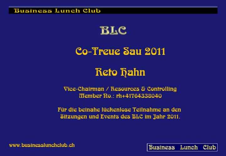 Co-Treue Sau 2011 Reto
