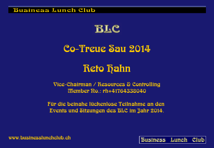 Co-Treue Sau 2014 Reto